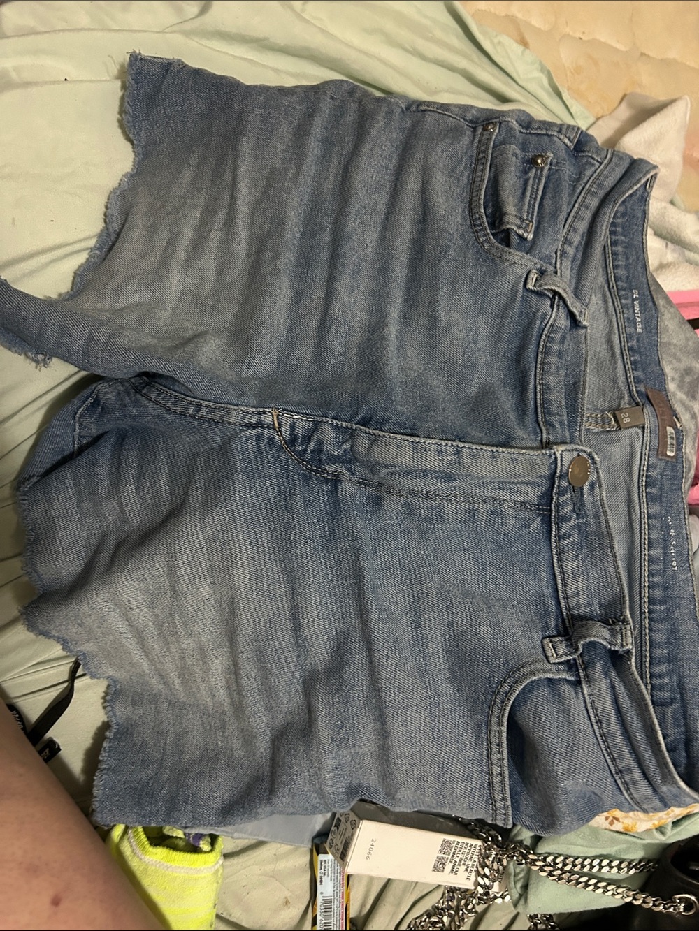 DL Light Wash Denim Cutoff Shorts